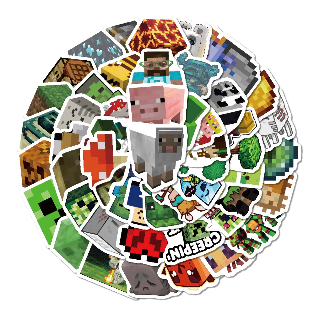 Набор наклеек — 100 шт. в стиле Minecraft для чемодана и граффити