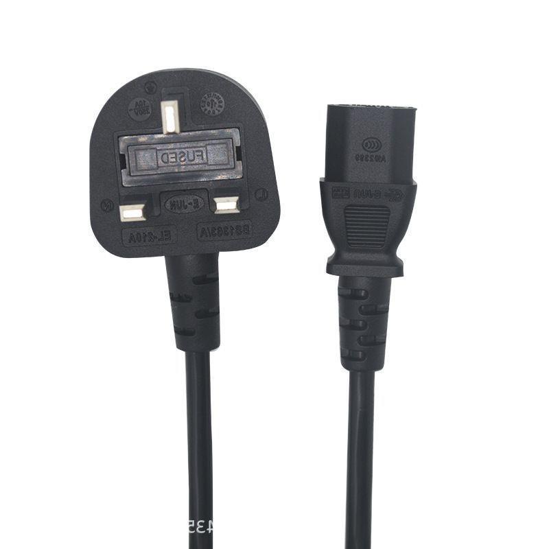 供应推BS认证英国英规三芯品字尾电源线 英式带保险丝插头线1.5米