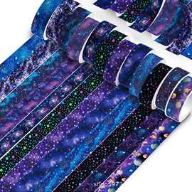 ZH058 星球星空 银河系 太空透明卷筒不干胶和纸胶带DIY手帐素