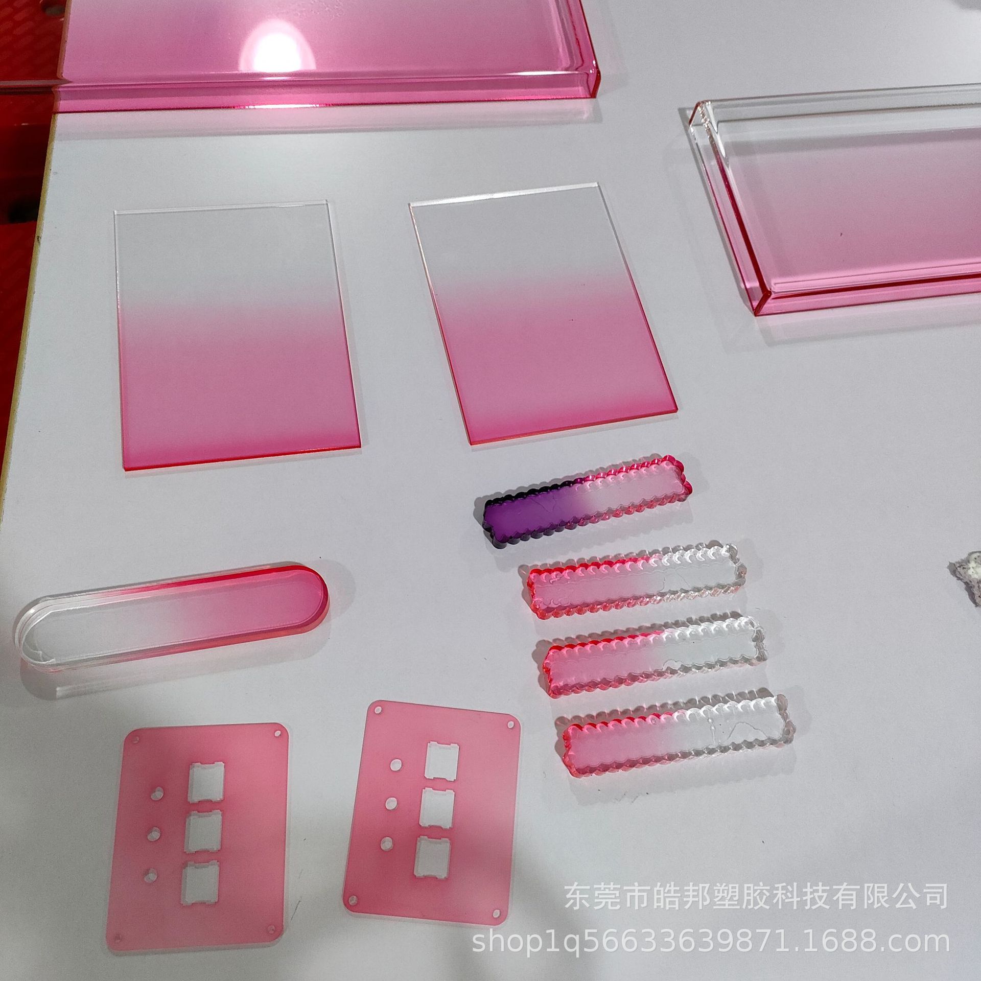 渐变色亚克力板彩色展示盒广告牌UV印刷亚克力染色加工来图制作