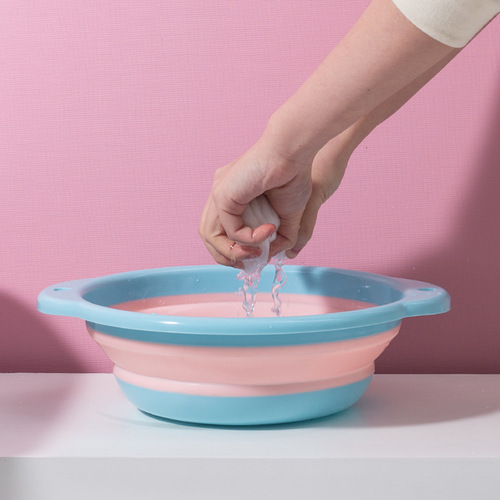 Telescopic folding washbasin, travel portable small basin, student dormitory plastic laundry basin, home private wash basin