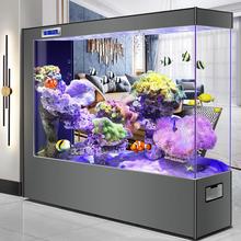 生态循环自客厅落地中懒人换水大型超白玻璃免新款水族箱鱼缸2024