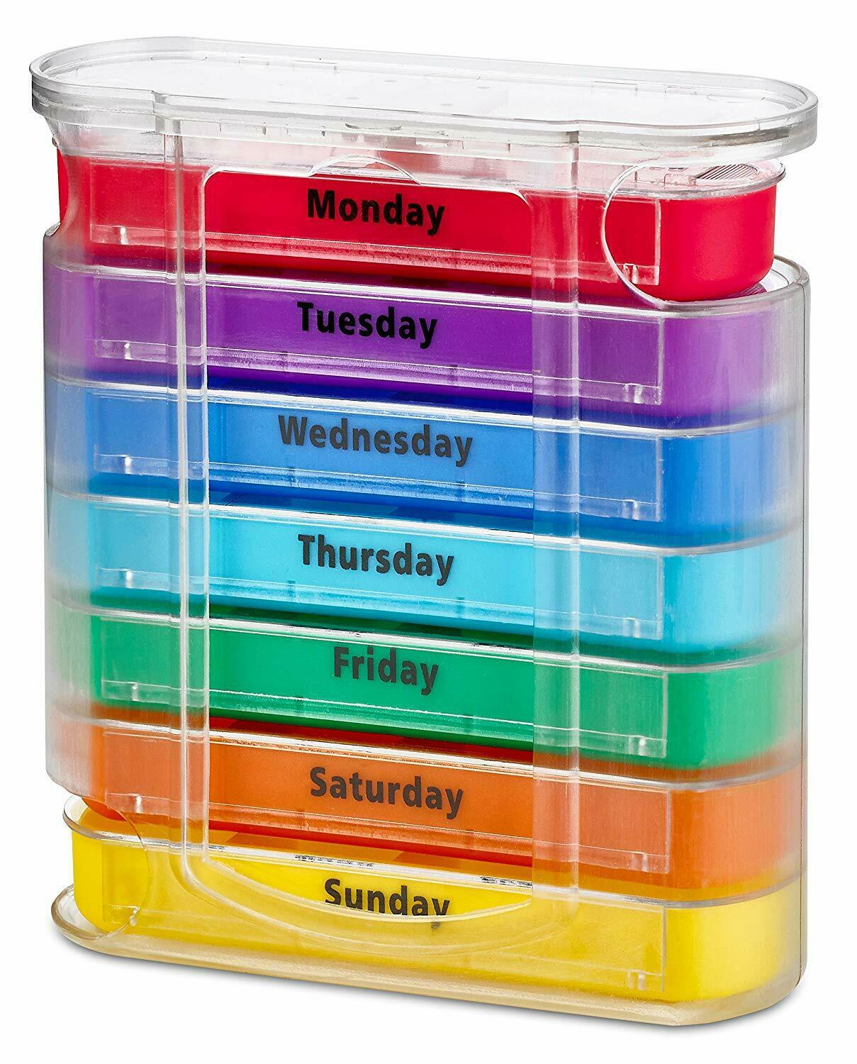 Amazon popular weekly tablet storage box 28-grid pill box AMPM compartment 7-day pill box 4 times a day