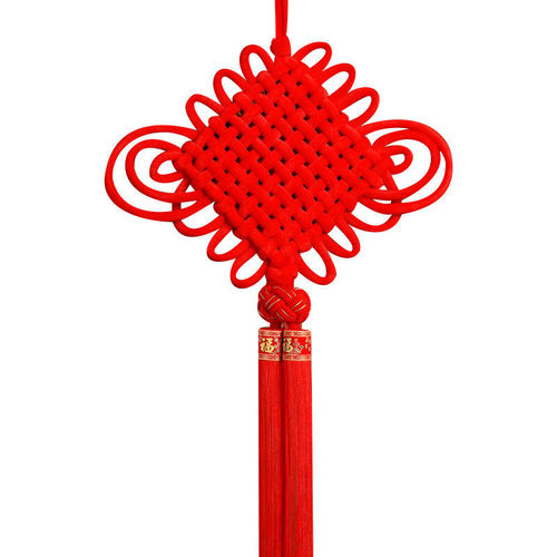 Chinese Knot Large Velvet Knot Indoor Living Room Blessing Character Move-in Background Wall Knot Hanging Wall Decoration