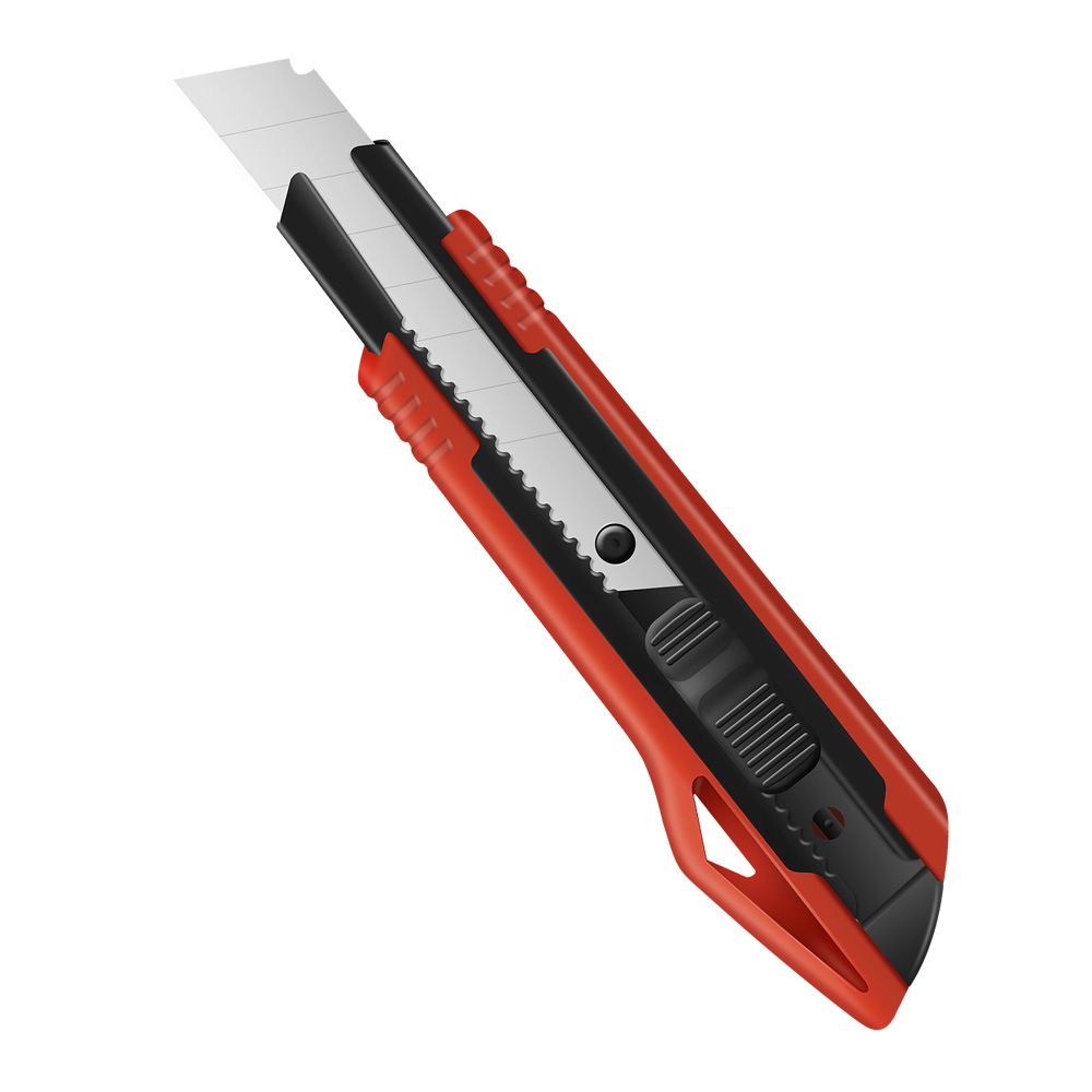 Fábrica directa cuchillo de arte cuchillo de hoja negra cuchillo de papel pintado cuchillo portacuchillo de pared de corte de papel 18mm gran artefacto de apertura de caja expreso