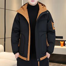 棉服冬季新款绒棉服男青年宽松撞色休闲棉衣加厚棉袄外套男