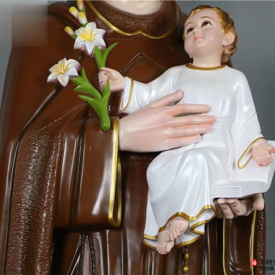 160cm de San Antonio San Antonio adornos escultura de vidrio de fibra de vidrio decoración de la iglesia