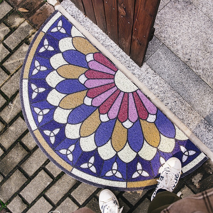 Estilo Europeo semicírculo puerta Mat eliminación de polvo de alambre anillo puerta Mat puerta de entrada Mat casa puerta alfombra entrega