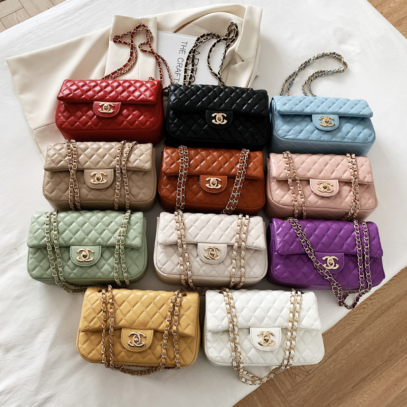 Chanel-Style Small Square Bag with Cross-Border Flip Cover, Quilted Embroidery, High-End Feel, New Mini Chain Crossbody Bag for Women
