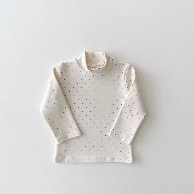 Loebear estilo coreano Primavera, otoño e invierno nuevo bebé medio cuello alto manga larga Camiseta hombres y mujeres todo partido suave camisa de fondo