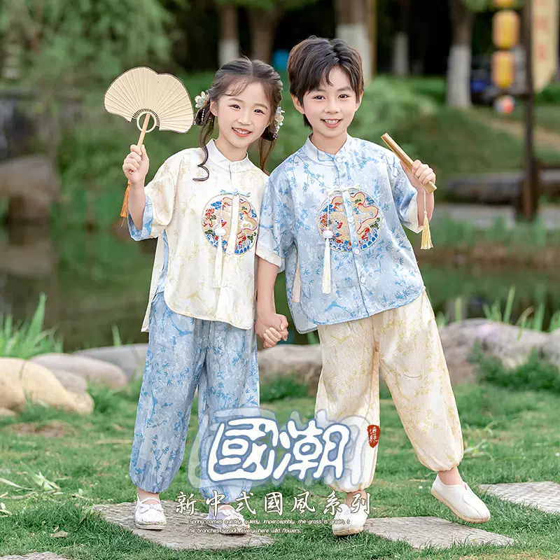汉服儿童夏季中国风日常高端男童唐装唐装古装中式六一女童表演服
