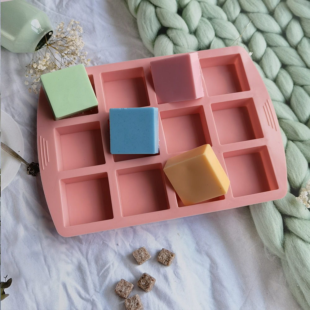 12 cuadrado 182 molde de silicona pastel helado pudín molde de postre jabón utensilios