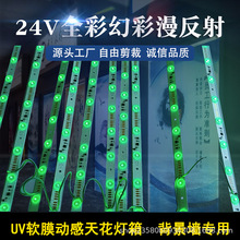 LED24V全彩rgb幻彩跑马室内软膜天花背景墙灯箱光源专用硬灯条