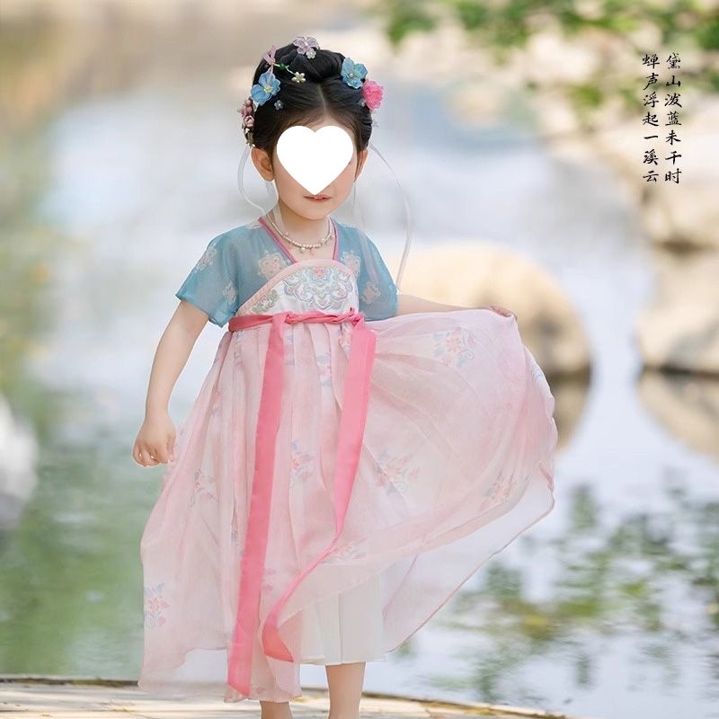 女童汉服连衣裙2026新款儿童高端仙气国风公主裙女孩薄款表演群夏