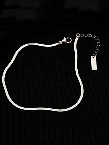 Stainless steel snake bone chain European and American fashionable simple design 18K gold-plated titanium steel anklet with temperament and versatile
