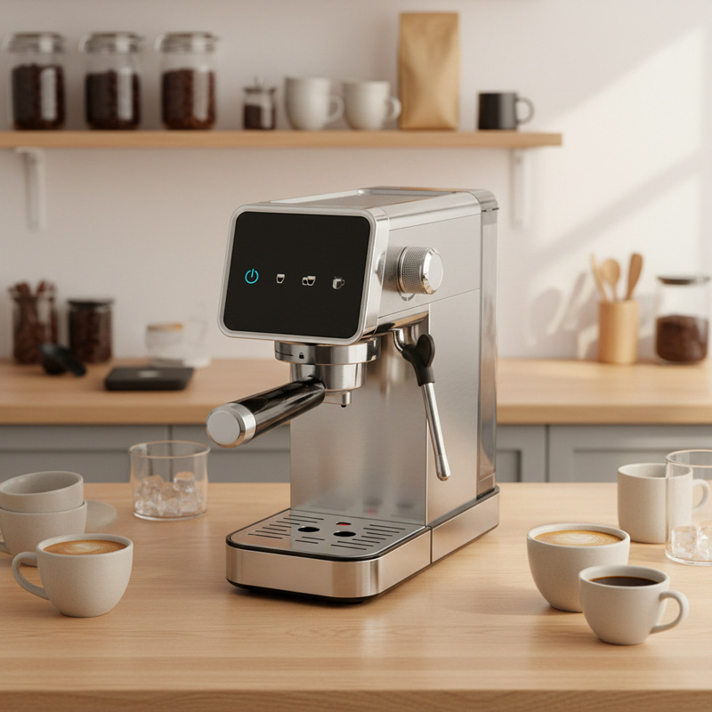 Small Compact Touch-Controlled Espresso Machine with Steam Milk Frother, Semi-Automatic Coffee Machine Factory Customization Small Compact Touch-Controlled Espresso Machine with Steam Milk Frother, Semi-Automatic Coffee Machine Factory Customization