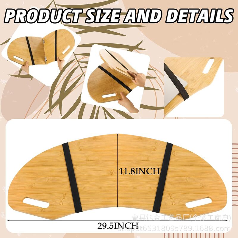 Wooden Curved Laptop Table Tray with Handle Wooden Foldable Table Laptop Computer Mouse Keyboard Tray Rack