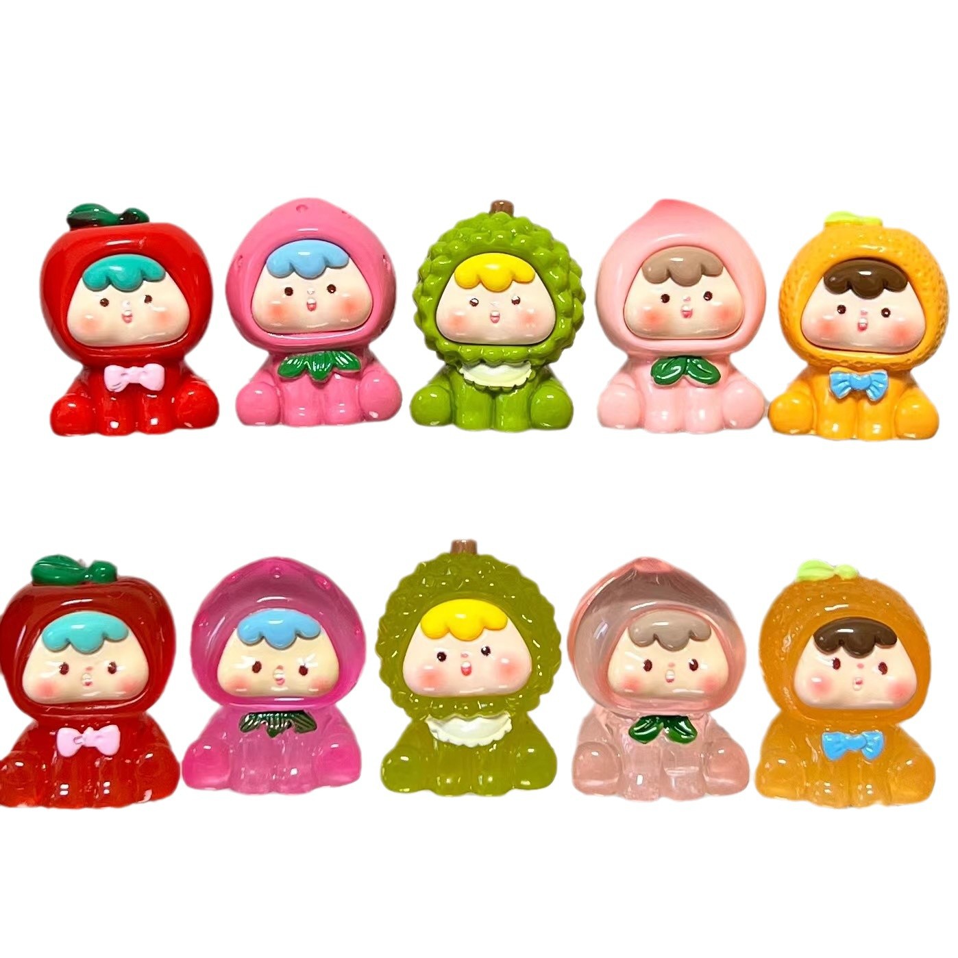 2세대 과일 새끼 귀여운 수지 발광 보석 액세서리 DIY 블라인드 백 페어 키체인 펜던트 블라인드 박스