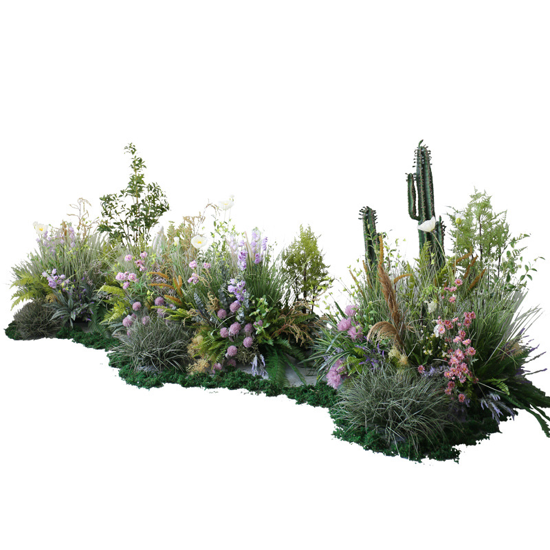 Gran planta suave decoración paisaje jardín flores y plantas decoración hotel restaurante esquina jardín paisaje traje simulación Reed paja montón
