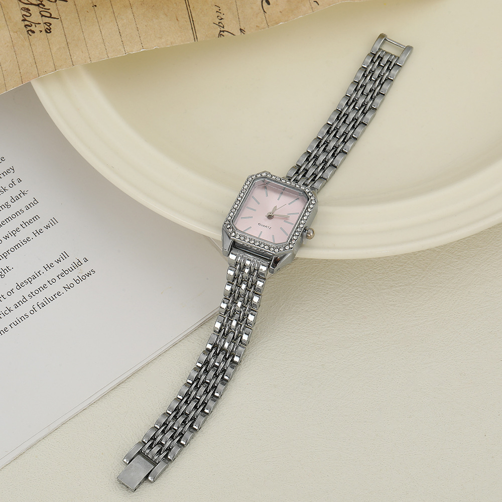 (Wholesale), fashionable elegant steel belt, square quartz watches, quartz watch, European style, light luxury style, bright catchy style 7