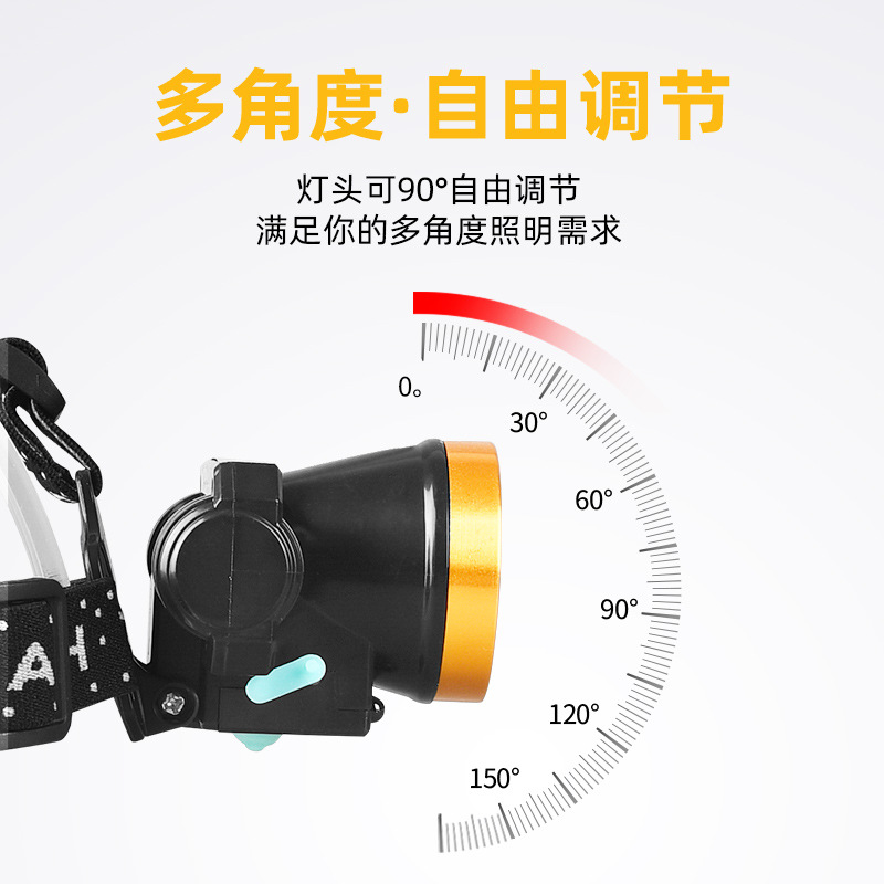 Lámpara de mina de prospección, luz fuerte, carga, súper brillante, alta potencia, batería larga, iluminación montada en la cabeza, led, rey de largo alcance, inducción