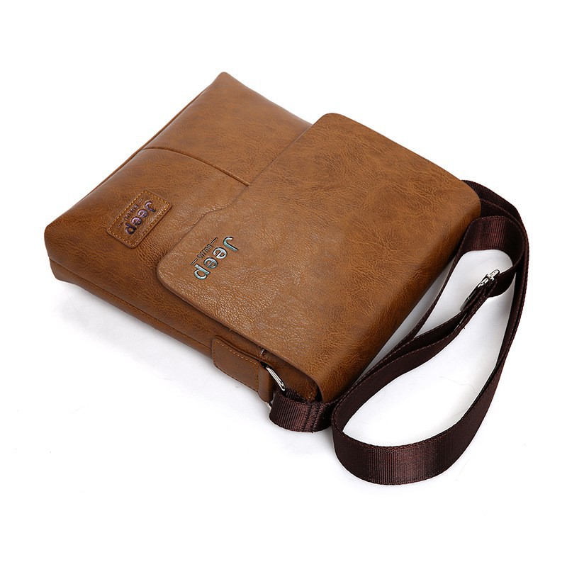 Bolso de Hombro Cruzado para Hombre de Piel PU Impermeable para Uso Diario