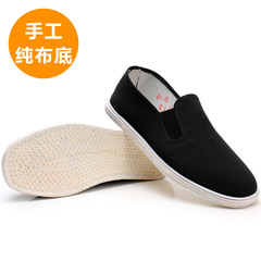 新款老北京布鞋男士手工千層底布鞋春季男款透氣一腳蹬男鞋布底鞋