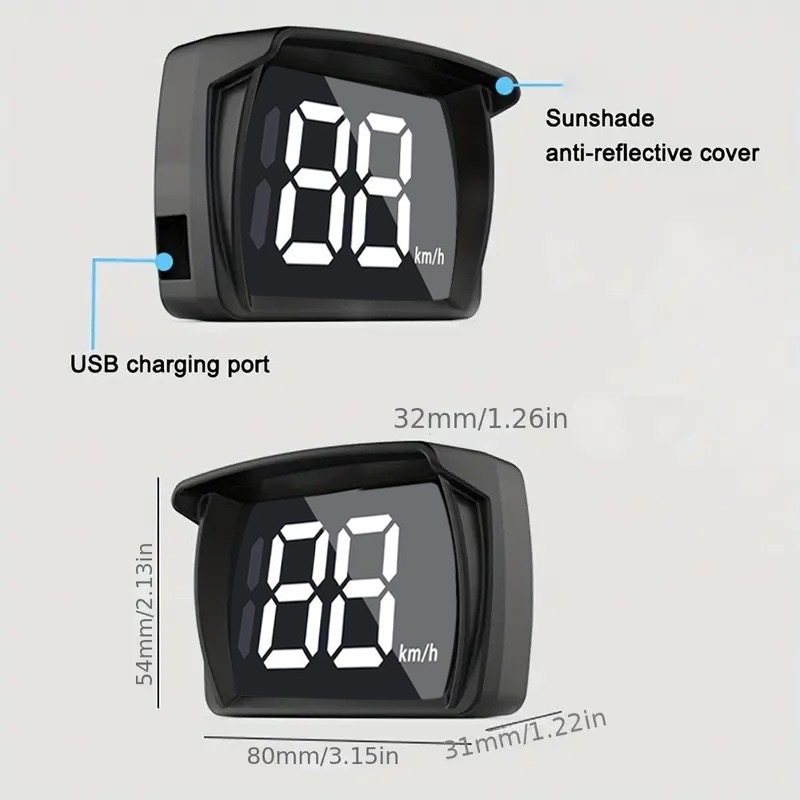 Cross-Border Universal Car Hud Head-Up Display Beidou Satellite Speedometer Kmh/Mph Speed Display Speed Measuring Device