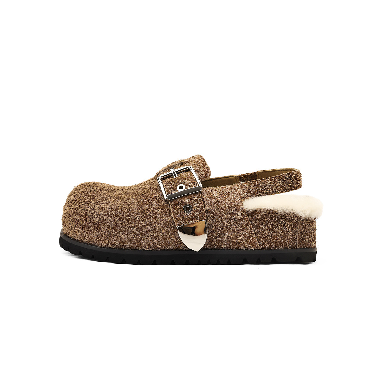 En otoño e invierno de 2024, la nueva piel de suela gruesa más zapatos birkenstock casuales para mujeres perezosas Baotou zapatillas de pelo se usan para mantenerse calientes.