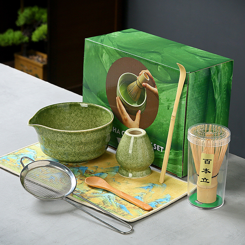 抹茶茶碗日本式抹茶宋代点茶道具陶磁器茶碗カップミキサー抹茶ブラシ茶コップセット|undefined