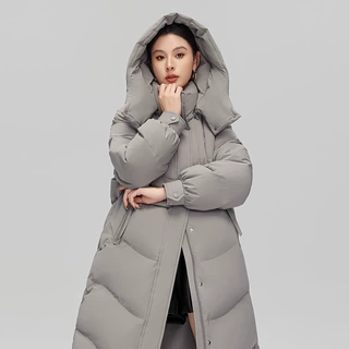2025欧美跨境女装亚马逊90%鸭绒新款锁温防风保暖泡芙长款羽绒服