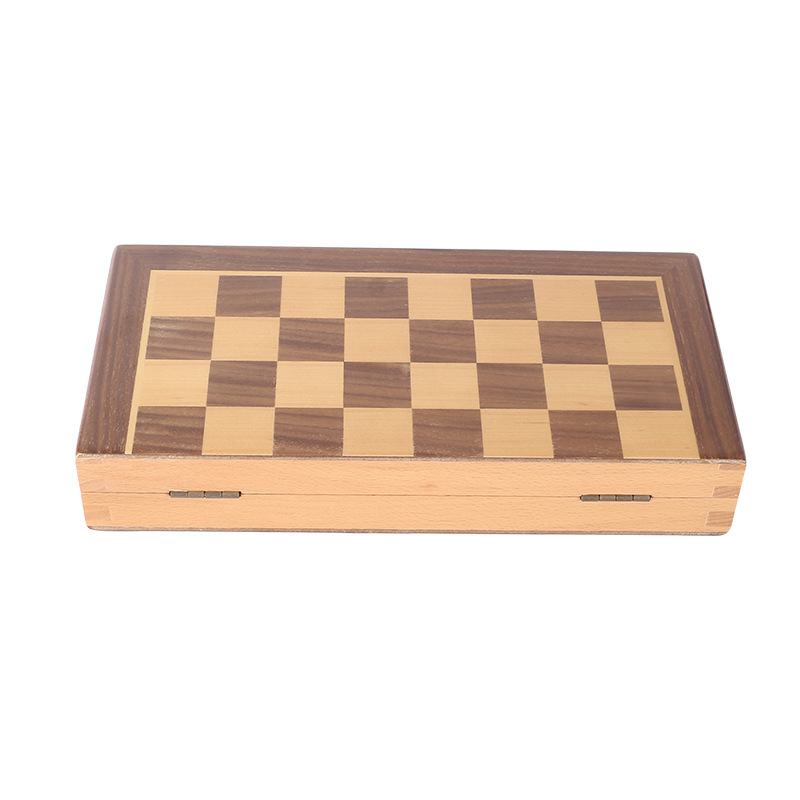 Ajedrez de madera transfronteriza plegable esquina redonda tablero de ajedrez niños estudiante inesperadamente habilidad rompecabezas juego juguete fábrica de ajedrez