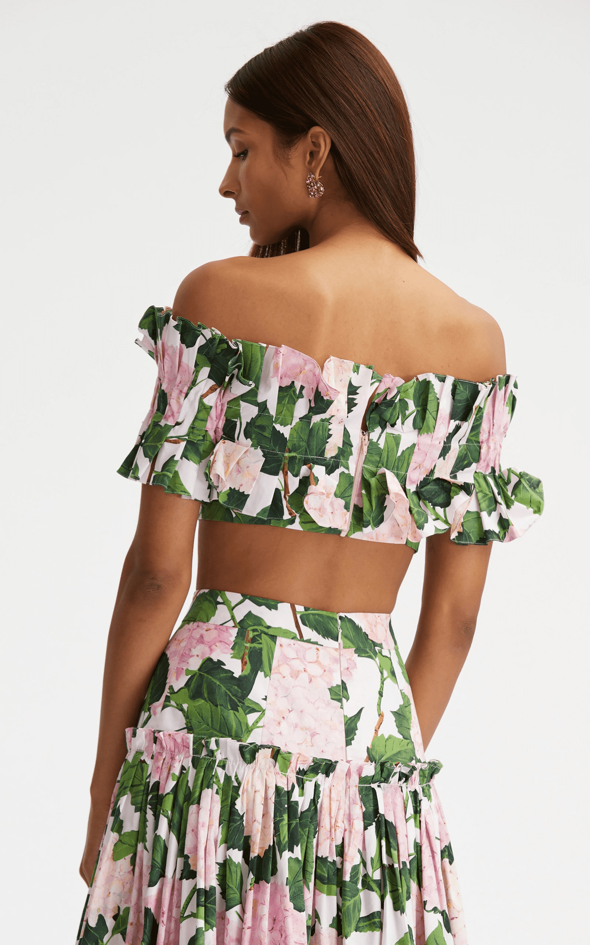 280g Weight Polyester Fabric Type Bandeau Tops Type Daily, Swimming Pool, Party Occasion Leaf, Lotus Pattern Women's Gender Frill Craft Women's Leaf Lotus 2 Pieces Set Bikinis Swimwear 2
