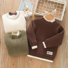 男童针织衫毛衫秋冬新款童装A类男孩上衣加厚绒学生外套儿童毛衣