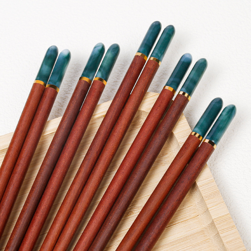 Palillos de madera de ala de pollo, palillos de madera maciza para el hogar, sin pintura, sin cera, comida, una persona, palillos, imitación, jade, regalos, palillos al por mayor