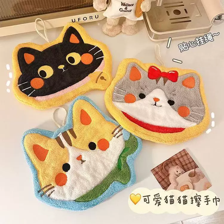 Симпатичные кошачьи полотенца для рук Детская домашняя кухня ванная мультфильм протирает руки и ноги быстро сушит впитывающие полотенца для девочек