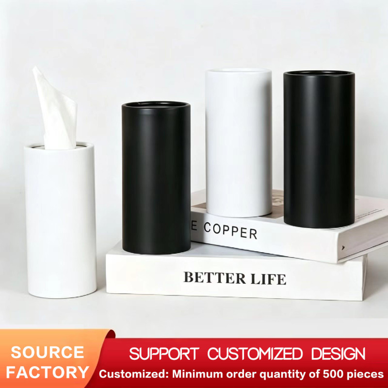 Car-Mounted Tissue Holder Custom-Made for Restaurants, Plain Black and White Tissue Holder Wholesale, In-Car Promotional Tissue Holder