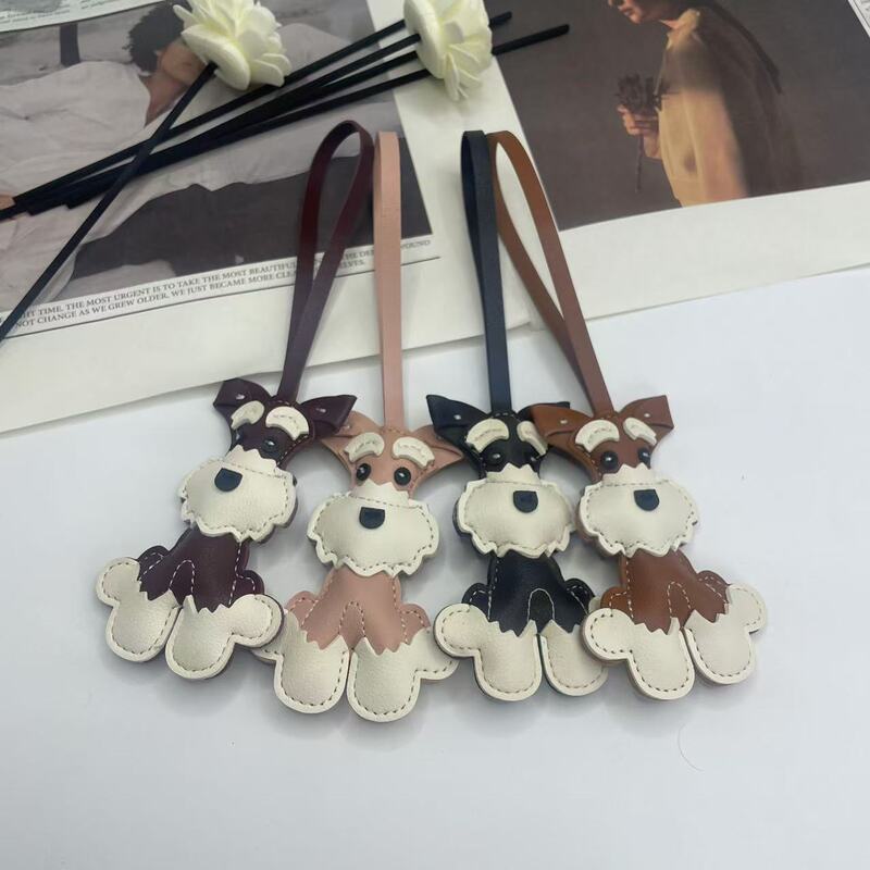 Schnauzer Dog Leather Gift Personalized Necklace Creative Puppy Car Keychain Bag Pendant Wholesale Schnauzer Dog Leather Gift Personalized Necklace Creative Puppy Car Keychain Bag Pendant Wholesale