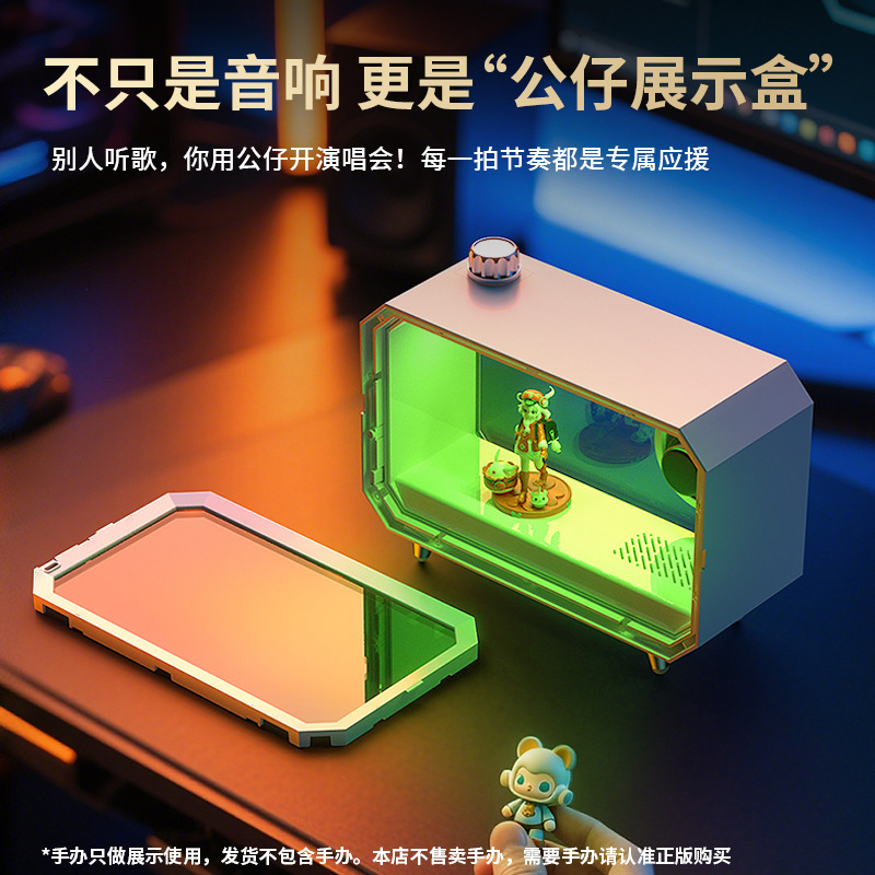 2025 新しい透明 Bluetooth スピーカー RGB カラフルな照明コンピュータサブウーファーデスクトップオーディオ IP 人形|undefined