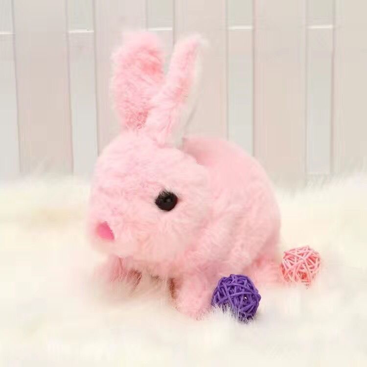 Pink long haired rabbit