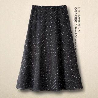 黑色波点半身裙女夏季2026新款气质高腰中长款百褶a字裙大摆伞裙