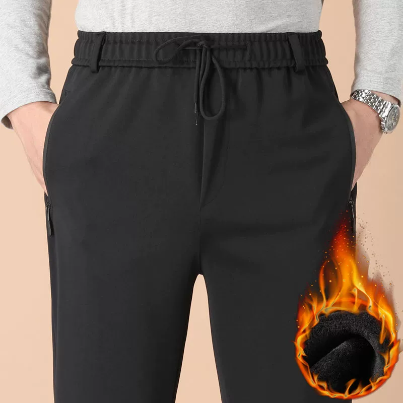 Summer spring trousers, for middle age, elastic waist, for middle-aged man