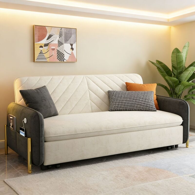 Folding Sofa Bed with High-Density Velvet Fabric, Skin-Friendly and Warm, Dual-Purpose for Sitting and Sleeping, with Storage, Suitable for Small Apartments, Limited Time Special Price Folding Sofa Bed with High-Density Velvet Fabric, Skin-Friendly and Warm, Dual-Purpose for Sitting and Sleeping, with Storage, Suitable for Small Apartments, Limited Time Special Price