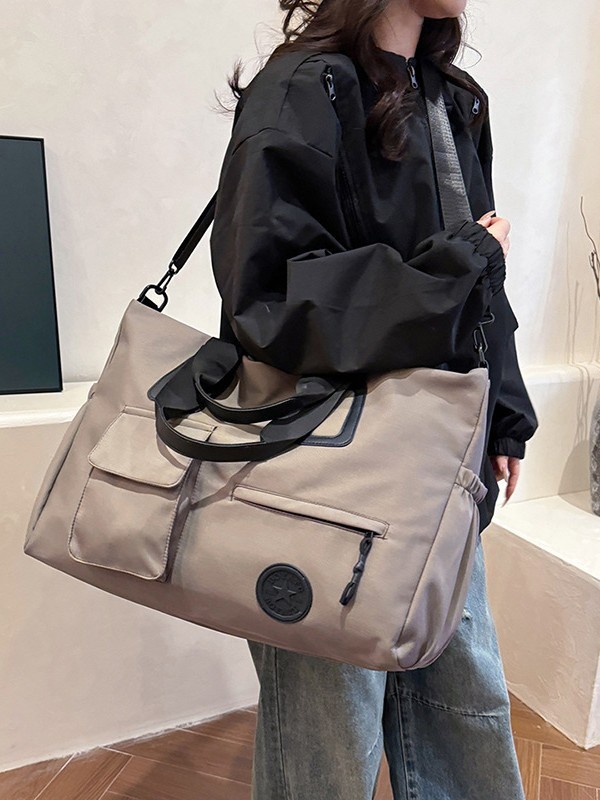 大容量の短距離旅行バッグ、軽量収納フィットネスバッグ、スポーツ軽量ショルダーバッグ、女性用カジュアルで多用途なハンドバッグ|undefined