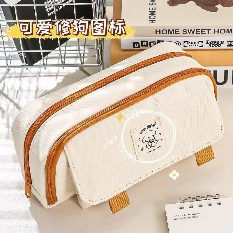小学生の筆袋女子学生の高颜値大容量汚れに強い鉛筆ケース中学生insシンプル文房具袋卸売り|undefined
