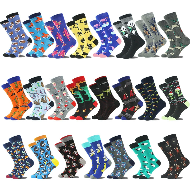 Внешнеторговые кросс-бортовые носки поставка Amazon Wish Wish Fashion Animal Food Series Tide Мужчины Мужской Sos Производитель оптовая продажа