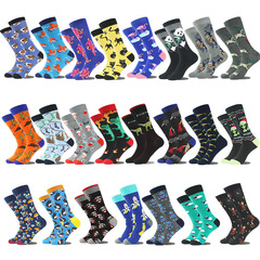 Foreign trade cross-border socks supply Amazon wish fashion animal food series trendy mid-tube men's socks manufacturer wholesale