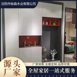 工厂生产简约现代鞋柜对开门厅柜木质储物柜爱格板柜子批发
