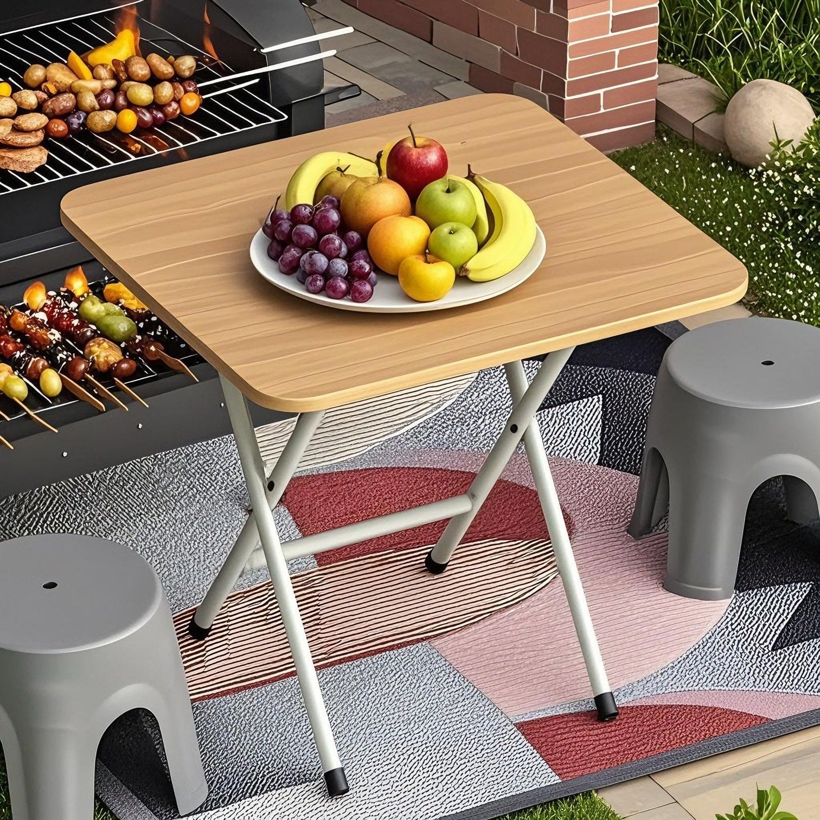 월넛색상 + 원형튜브 도색다리 [60X40X50cm]