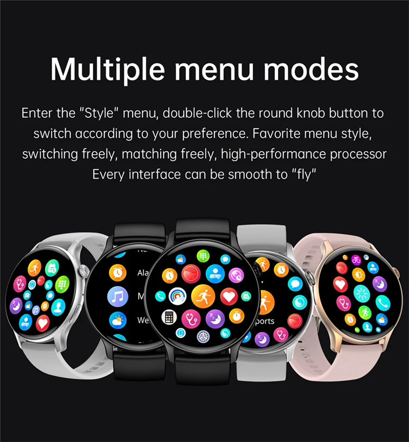 HK85 smartwatch 1.43Amoled high-definition screen, Bluetooth call payment, NFC blood oxygen and blood pressure monitoring_voghion.com